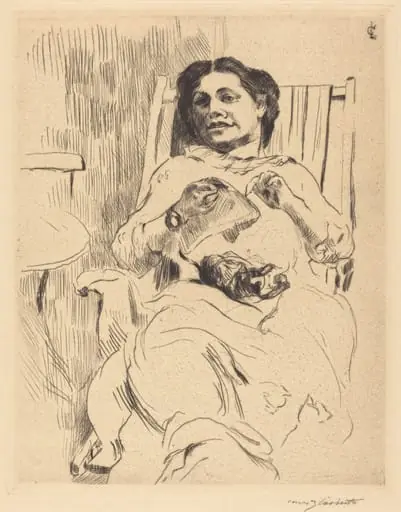 Frau mit Handarbeit (Woman with Needlework), by Lovis Corinth