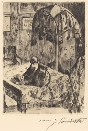 Interieur mit Stehlampe (Interior with Floor Lamp), by Lovis Corinth