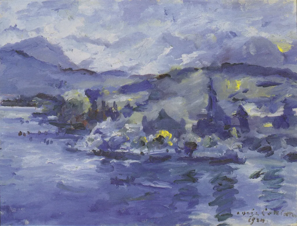 Lake Lucerne in the afternoon, by Lovis Corinth, oil, 1924