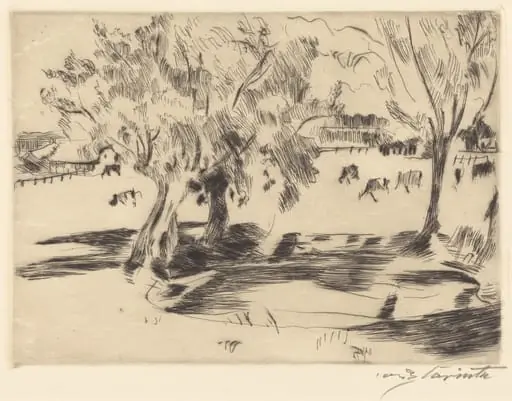 Landschaft mit Kühen (Landscape with Cows), by Lovis Corinth