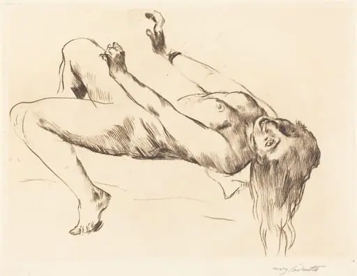 Liegender Weiblicher Akt.—Studie zu "Joseph und Potiphar" (Reclining Female Nude—Study for "Joseph and Potiphar's Wife"), by Lovis Corinth