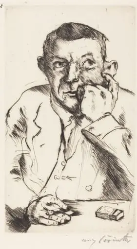 Männliches Bildnis mit Aufgestütztem Arm (Portrait of a Man Smoking), by Lovis Corinth