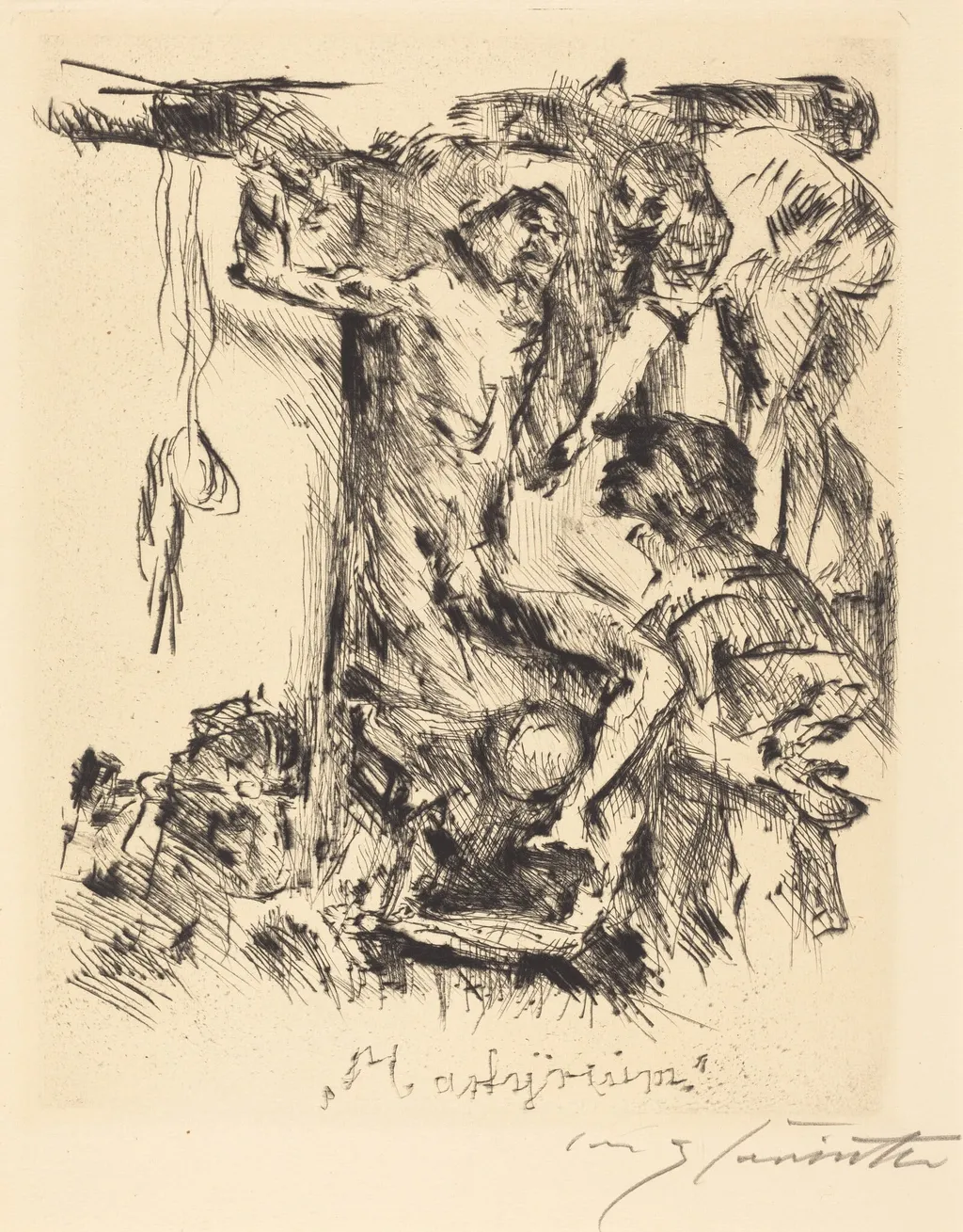 Martyrium (Martyrdom), by Lovis Corinth, ink, 1921