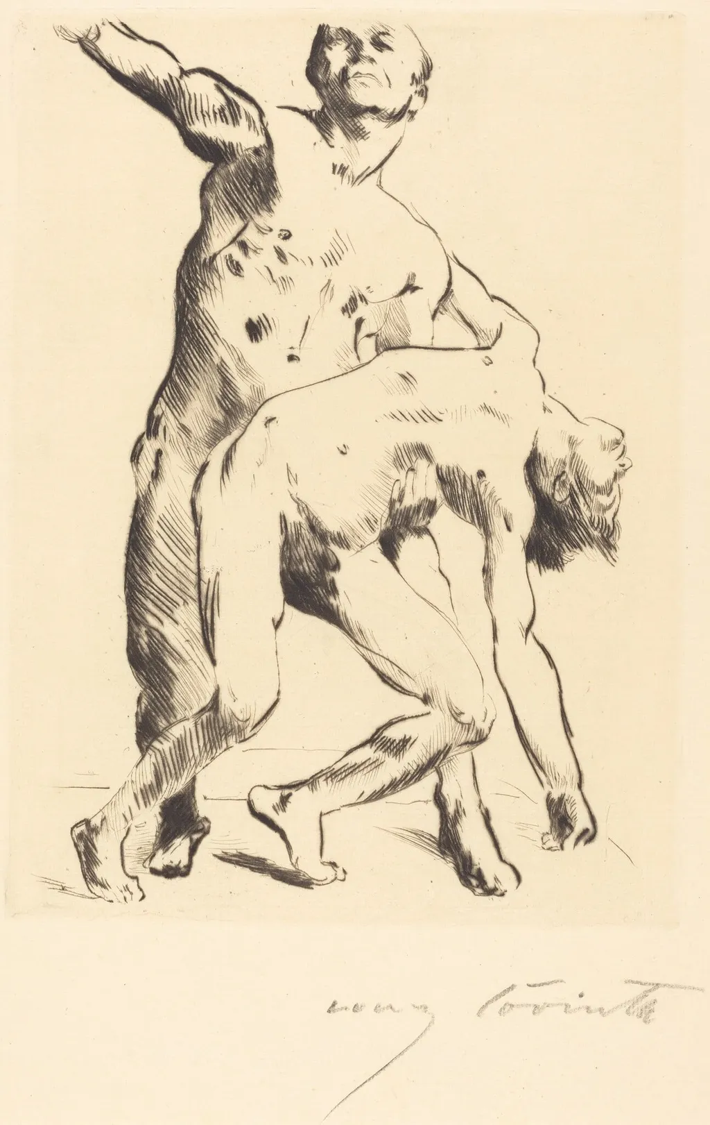 Odysseus und die Freier (Odysseus and the Suitor), by Lovis Corinth, ink, 1914