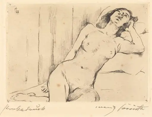 Ruhende Dreiviertel Akt (Reclining Female Nude), by Lovis Corinth