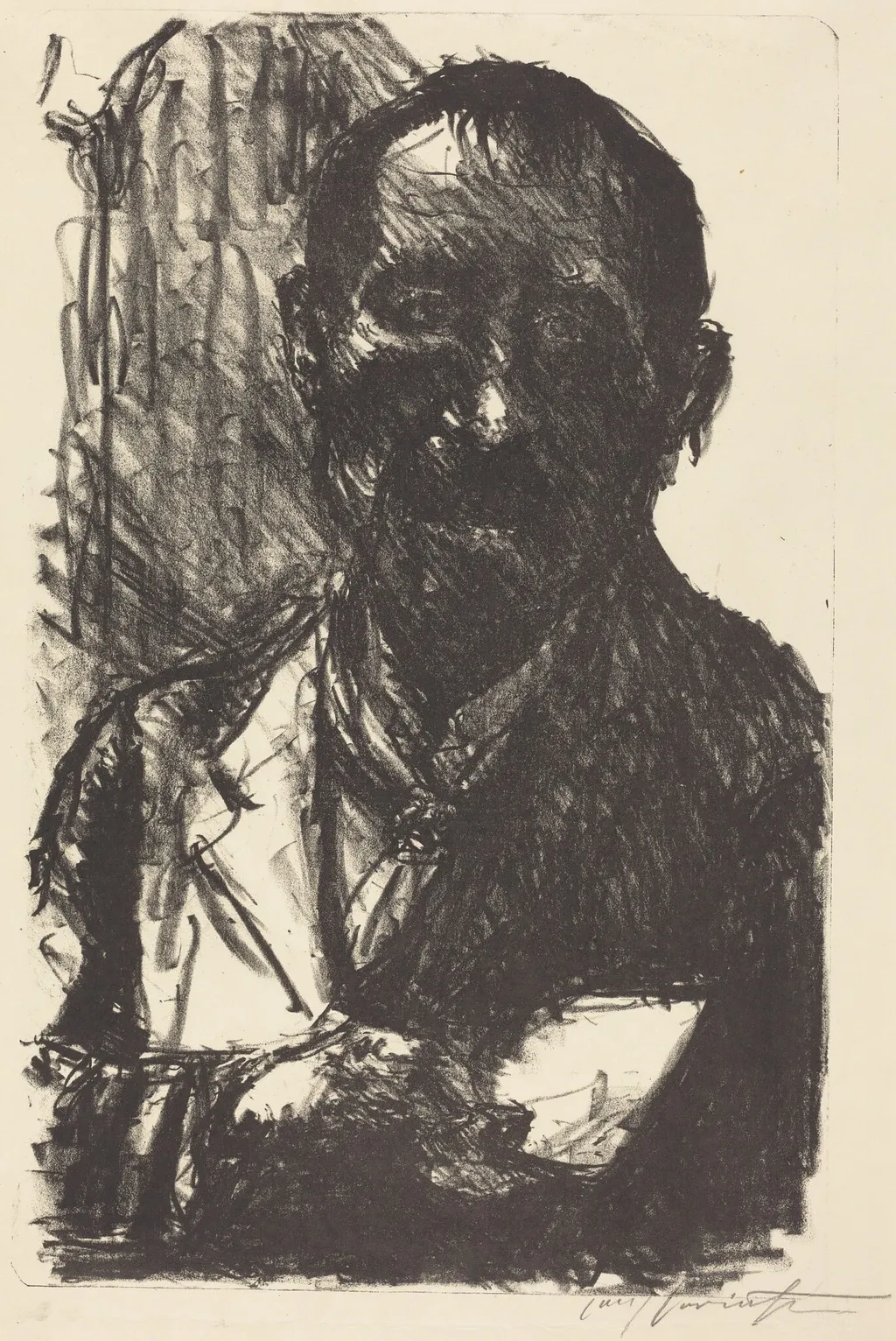 Selbstbildnis 1919 (Self-Portrait 1919), by Lovis Corinth, ink, 1919