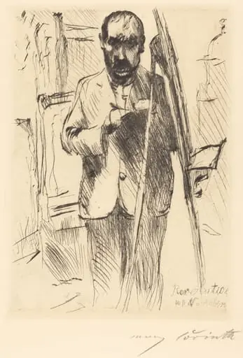 Selbstbildnis an der Staffelei (Self-Portrait with Easel), by Lovis Corinth