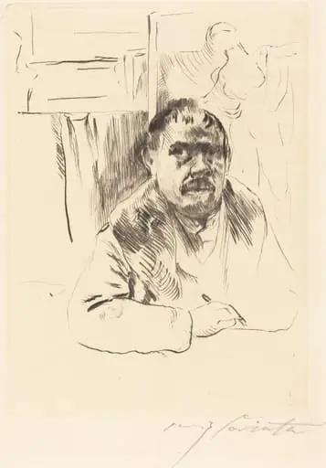 Selbstbildnis im Pelz (Self-Portrait in a Fur Coat), by Lovis Corinth