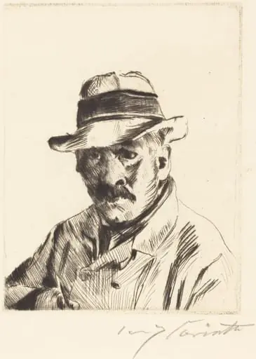 Selbstbildnis im Strohhut (Self-Portrait in a Straw Hat), by Lovis Corinth