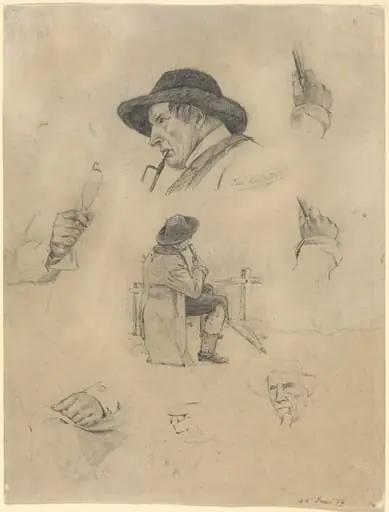 Sheet of Sketches, by Lovis Corinth