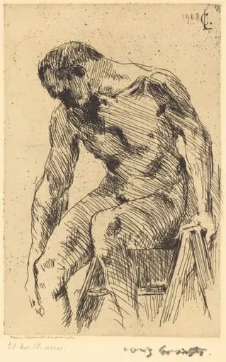 Sitzender Männlicher Akt (Seated Male Nude), by Lovis Corinth