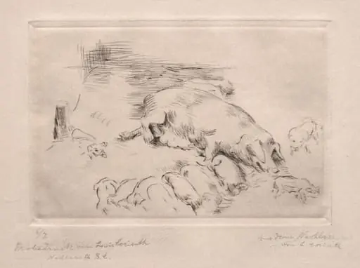 Sows and Piglets, by Lovis Corinth