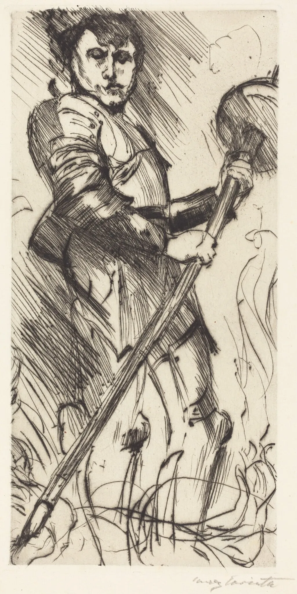 St. Georg (Saint George), by Lovis Corinth, ink, 1916
