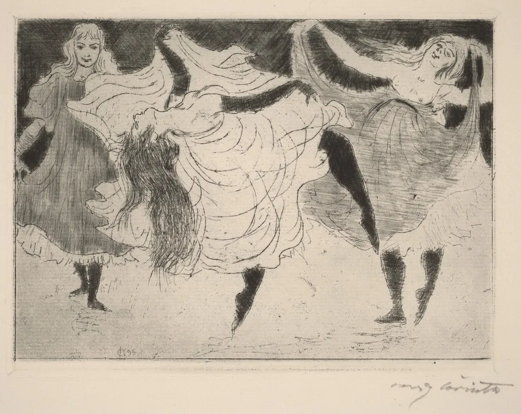 Tänzerinnen (Dancers), by Lovis Corinth, ink, 1895