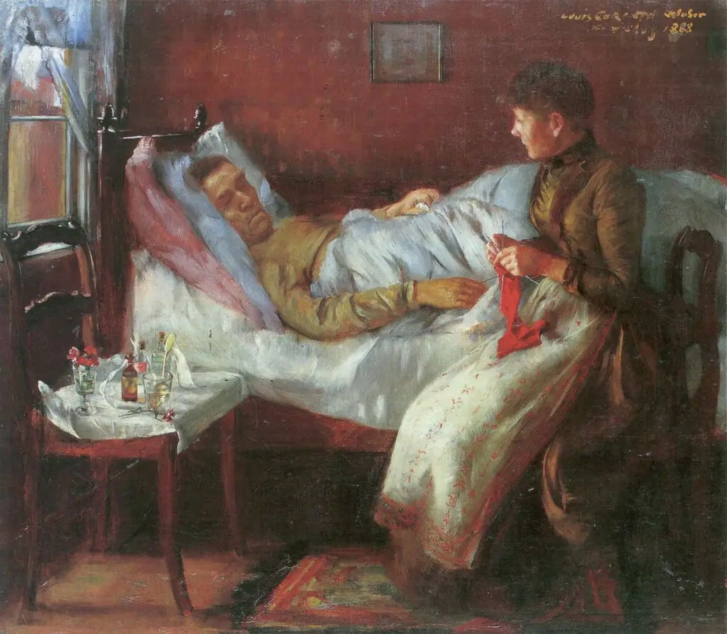 The Artist’s Father in his Sickbed, by Lovis Corinth