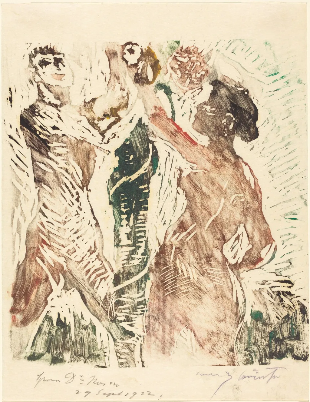 The Fall of Man (Der Sündenfall), by Lovis Corinth, ink, 1919