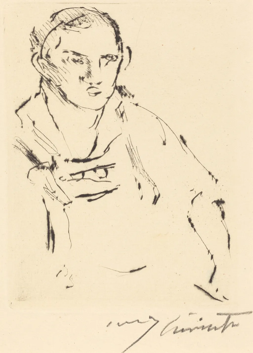 Thomas Corinth, by Lovis Corinth, ink, 1922