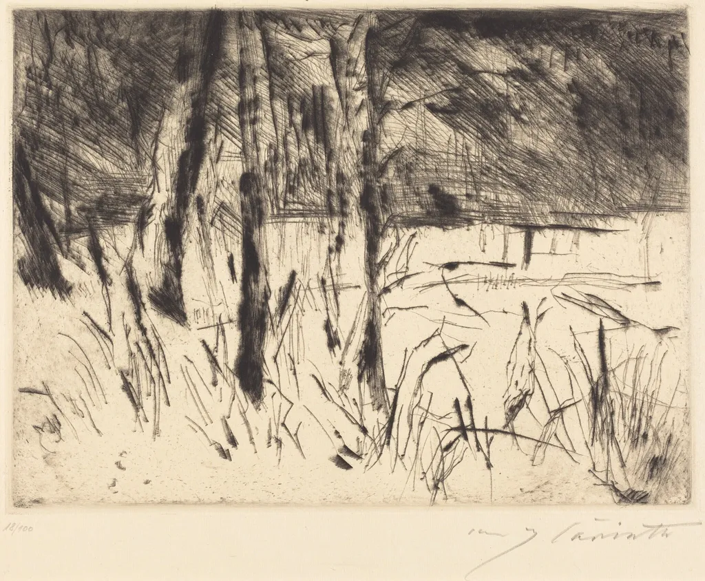 Tiergarten (Zoological Garden), by Lovis Corinth, ink, 1922
