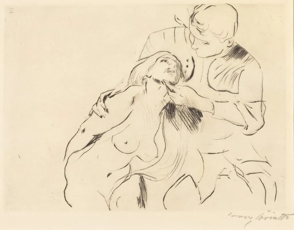 Versöhnung (The Reconciliation), by Lovis Corinth, ink, 1914