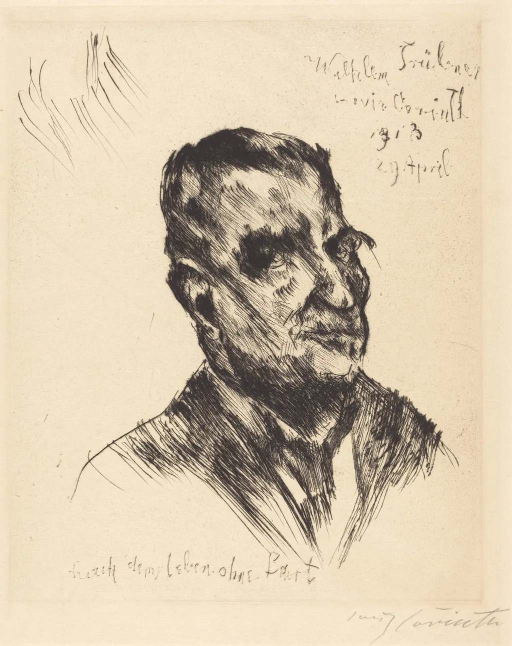 Wilhelm Trübner, by Lovis Corinth, ink, 1913