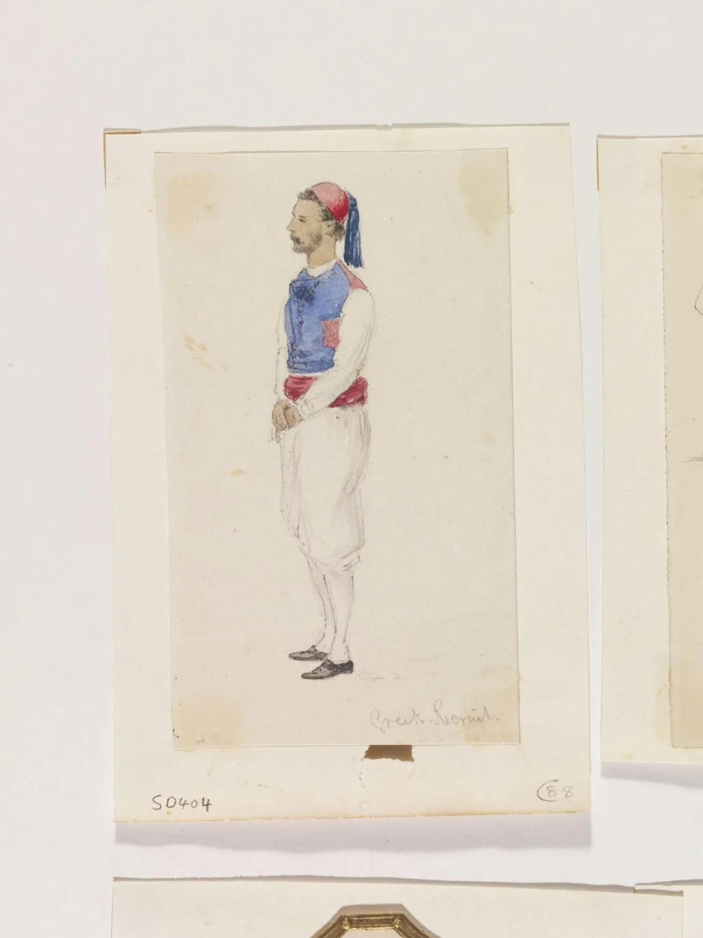 Greek Recruit, by Lt. Col. Gilmore, watercolor, 1880