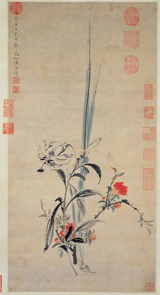 Intimate Scenery of Pomegranate Blossoms, by Lu Zhi