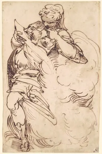 A Standing Sibyl with a Scroll, by Luca Cambiaso