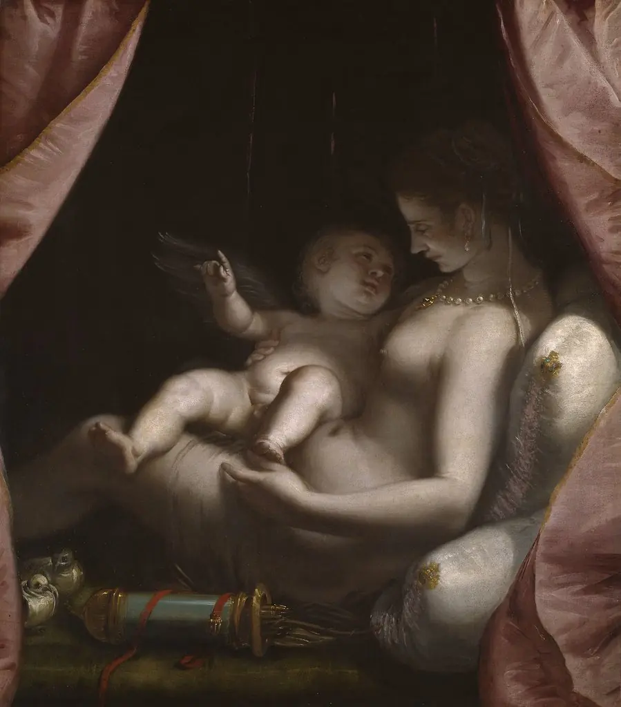 Venus and Cupid, by Luca Cambiaso