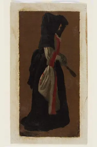 A Lady Seen in Profile, Holding a Fan, by Luca Carlevarijs