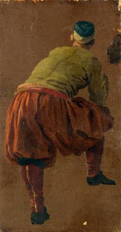 A Man, Perhaps a Gondolier, Seen from Behind, by Luca Carlevarijs