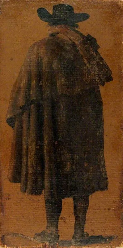 A Man Seen from Behind, by Luca Carlevarijs, oil, 1705