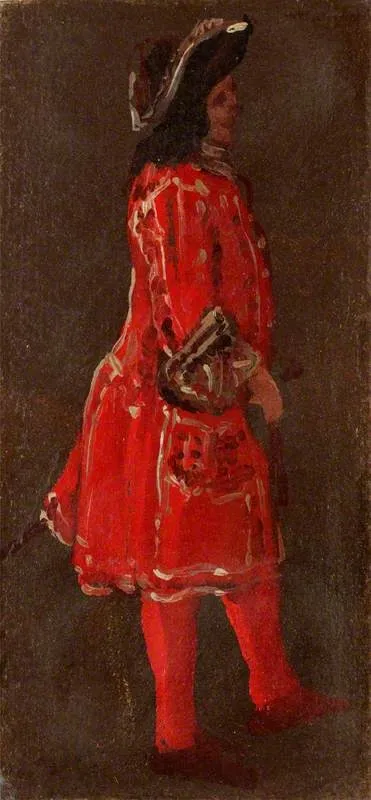 A Man Wearing a Red Coat, by Luca Carlevarijs, oil, 1705