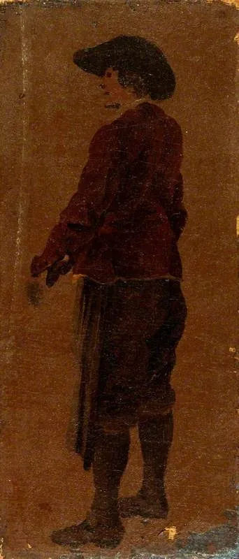 A Man Wearing a Red Jacket, by Luca Carlevarijs, oil, 1705
