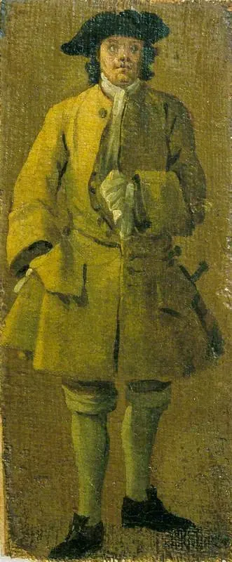 A Man Wearing a Yellow Coat, by Luca Carlevarijs