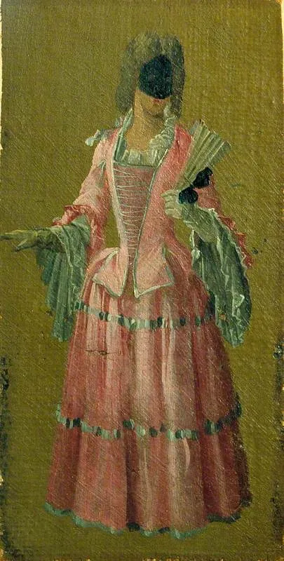 A Masked Lady, by Luca Carlevarijs, oil, 1705