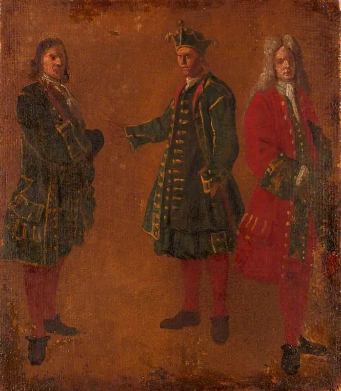 Three Studies of Men, by Luca Carlevarijs