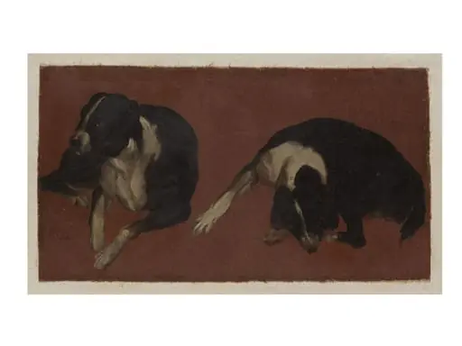 Two Studies of a Dog, by Luca Carlevarijs