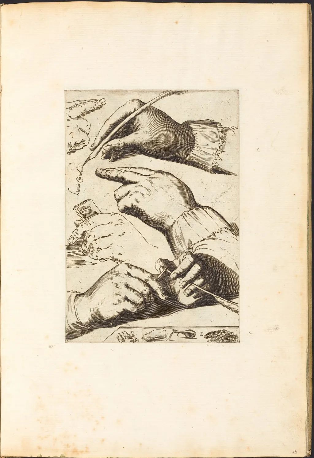 Print from Drawing Book, by Luca Ciamberlano, ink, 1615