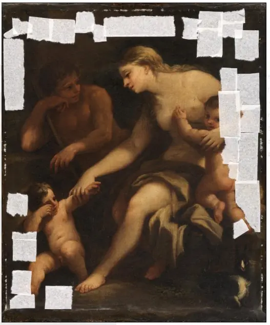 Adam and Eve, with Cain and Abel, by Luca Giordano