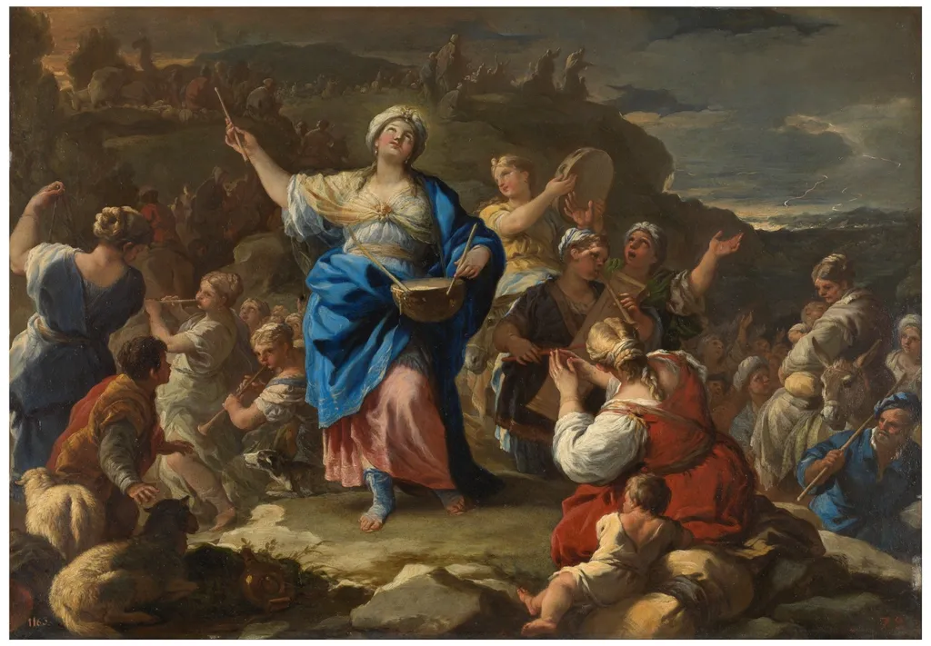 El cántico de la profetisa María, by Luca Giordano, oil, 1694