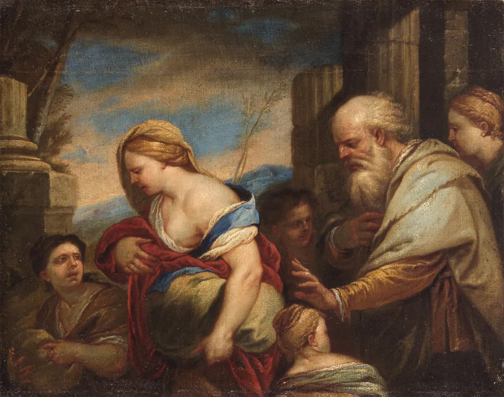Expulsion of Hagar by Abraham, by Luca Giordano, unspecified, 1660