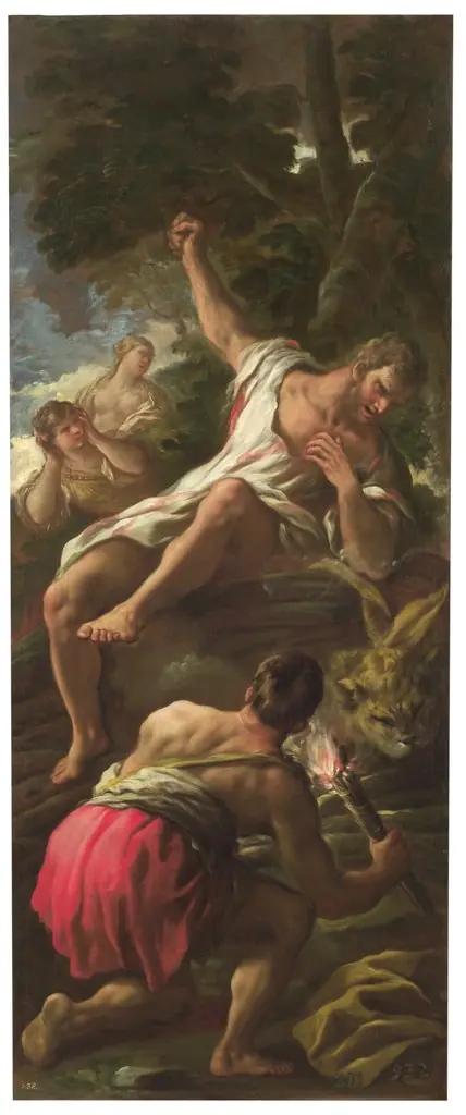 Hércules en la pira, by Luca Giordano