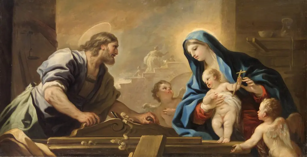 Holy Family with Joseph at the Carpenter's Bench, by Luca Giordano