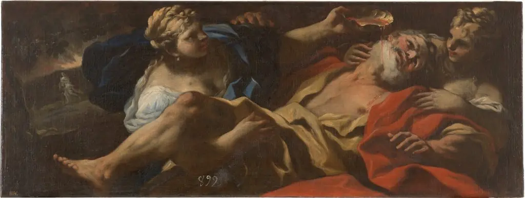 Lot embriagado por sus hijas, by Luca Giordano