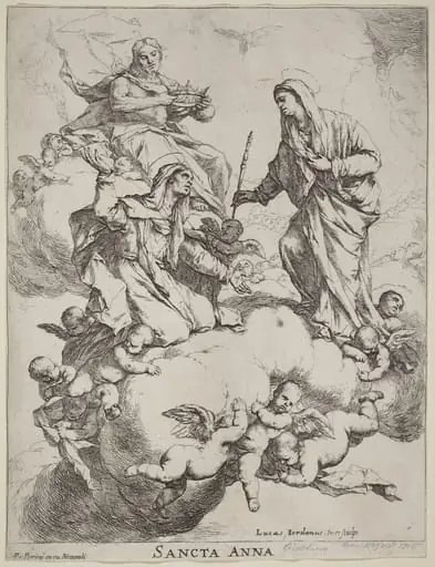 Saint Anne Received by the Virgin and Christ, by Luca Giordano