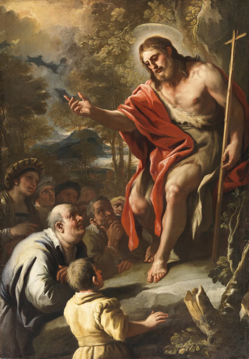Saint John Preaching in the Wilderness, by Luca Giordano, oil, 1679