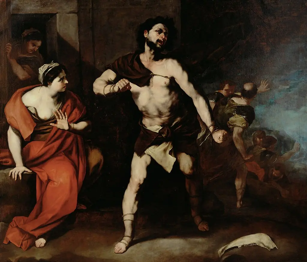 Samson breaks his fetters, by Luca Giordano