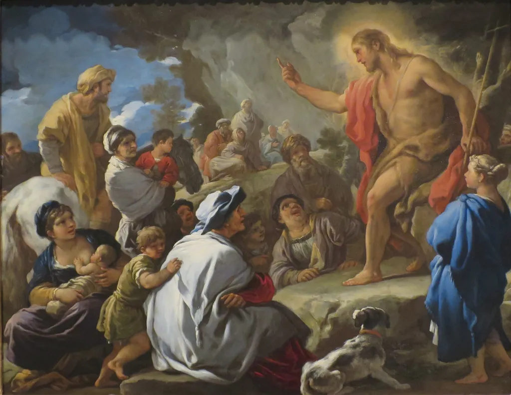 St. John the Baptist Preaching, by Luca Giordano, oil, 1698