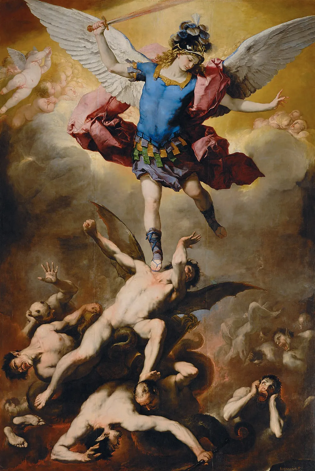 The Fall of the Rebel Angels, by Luca Giordano, oil, 1660