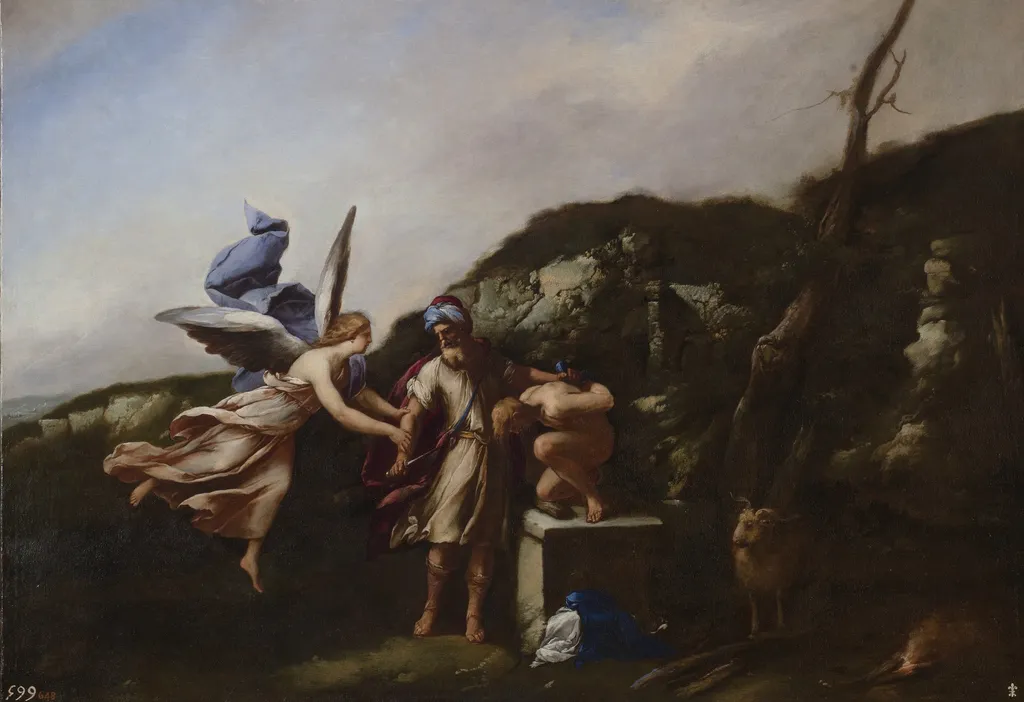 The Sacrifice of Isaac, by Luca Giordano, oil, 1653